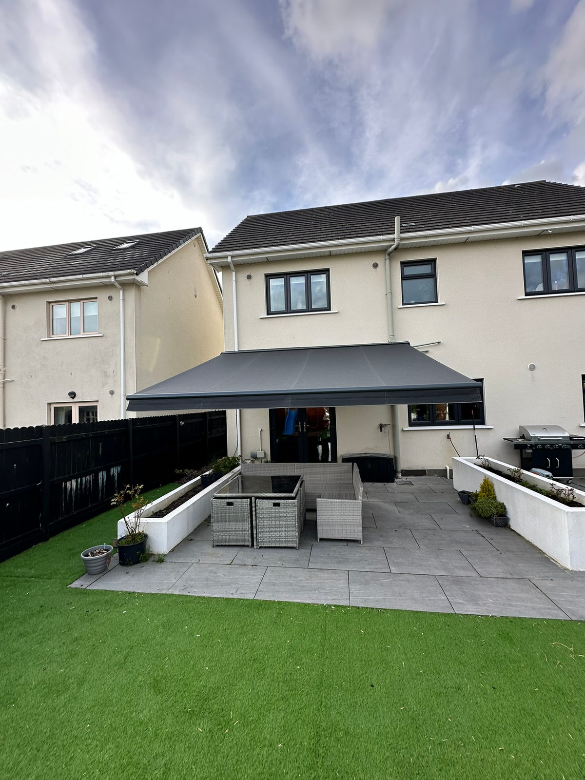 4m-Projection Awning with Gutter Brackets in Kildare