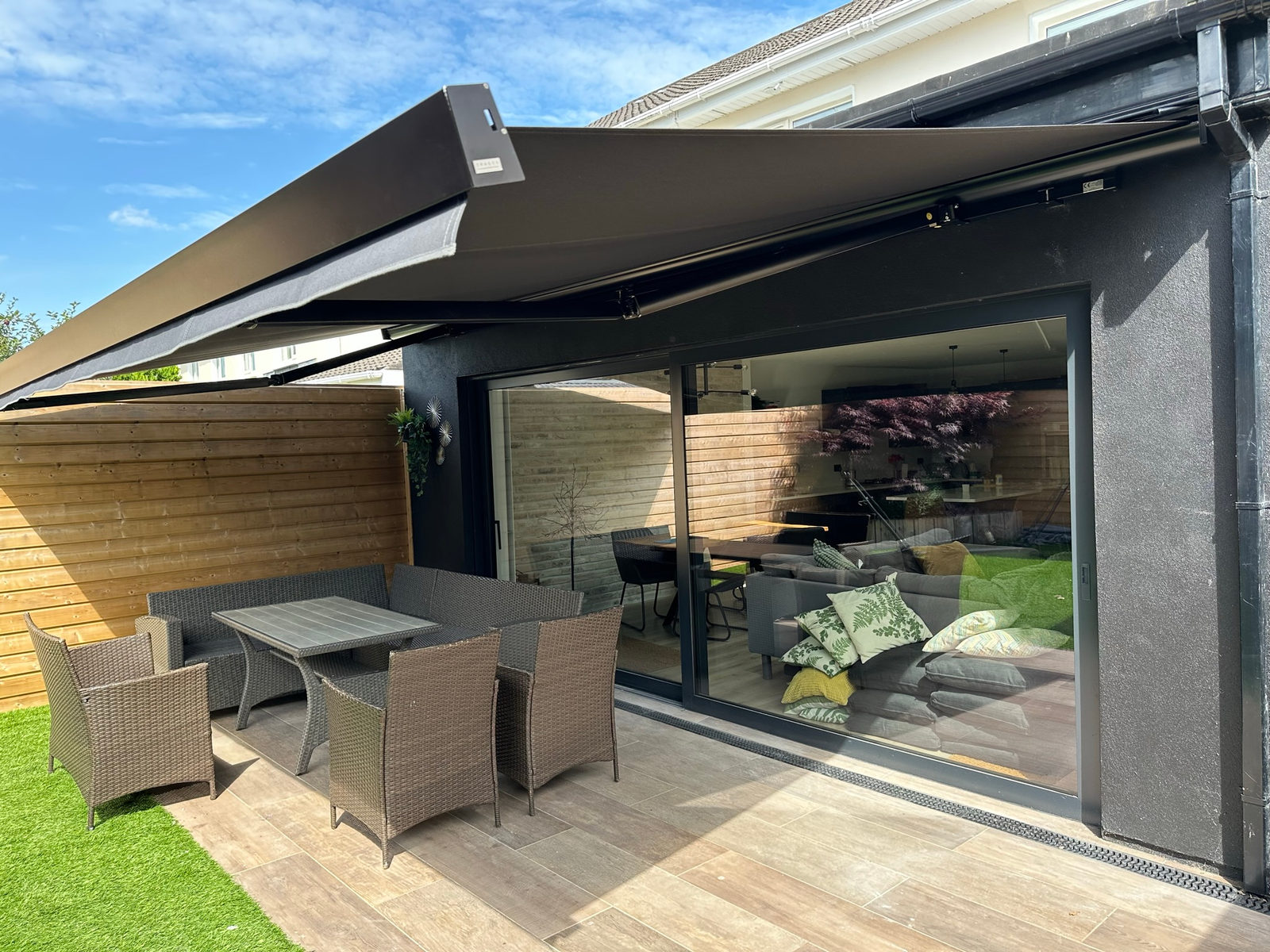 Dark Semi Square Cassette Awning in Castleknock