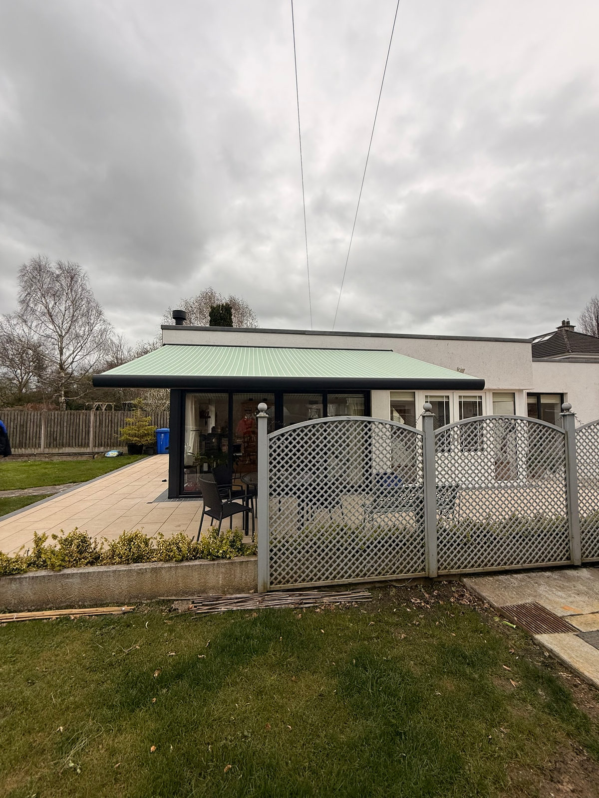 Green-Striped Full Cassette Awning in Navan, Meath