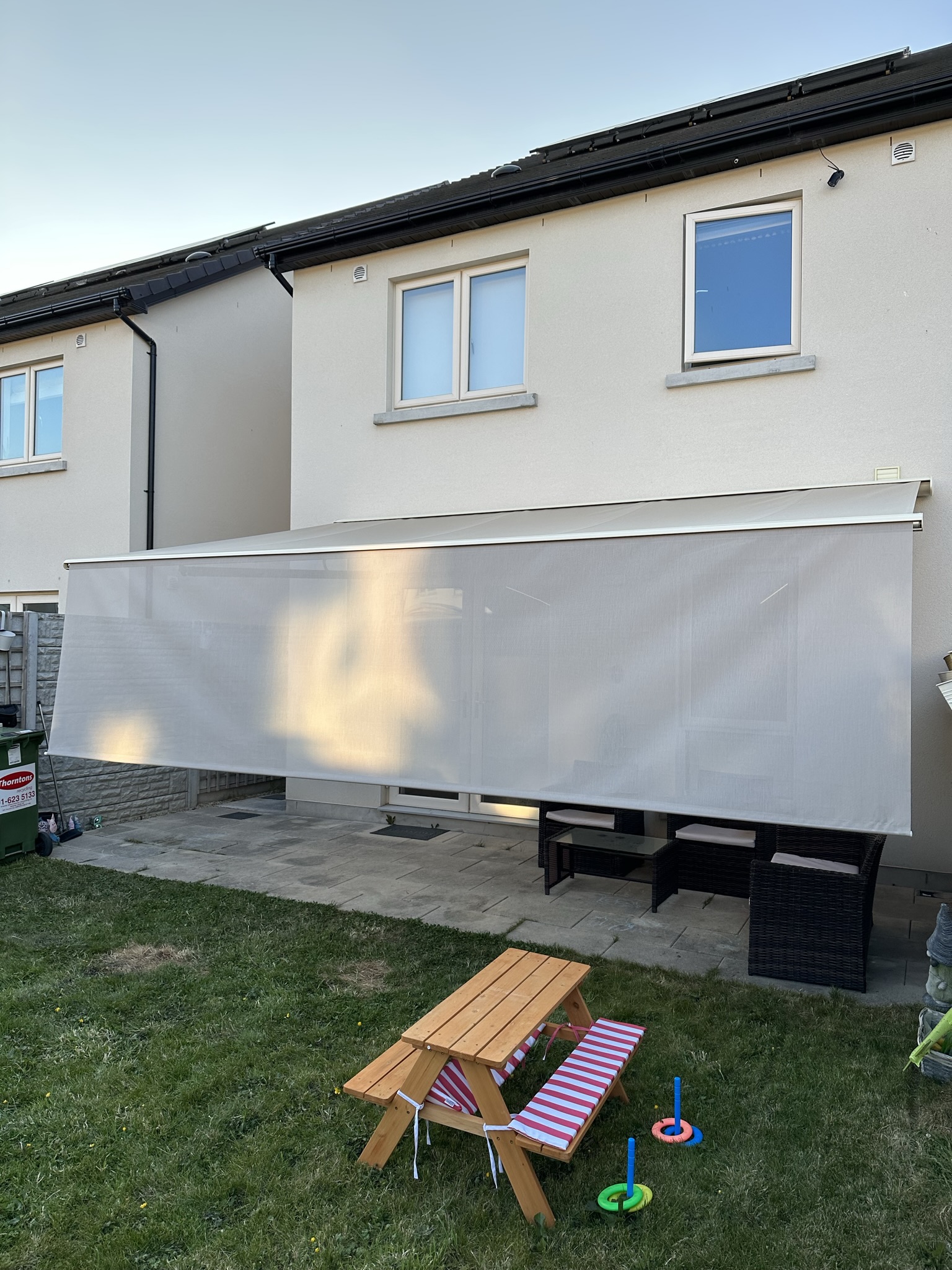 Awning PRO LED with rollable front valance installed in City West co. Dublin