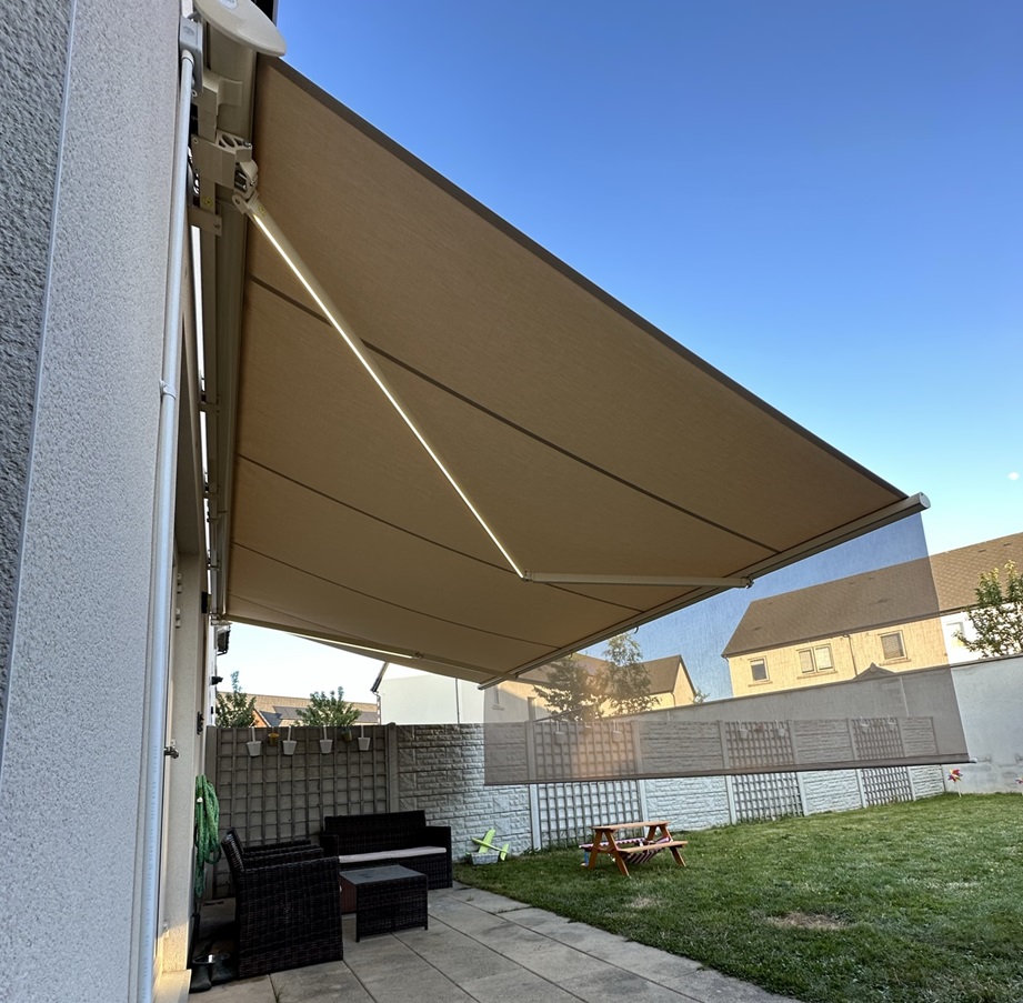Awning PRO LED with rollable front valance installed in City west co. Dublin 